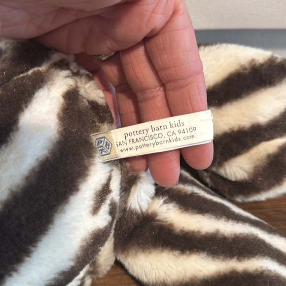 Soft Luxury Teddy Bear Plush PBK Pottery Barn Kids Brown Zebra Stripe Toy 8/2012 - Picture 8 of 12